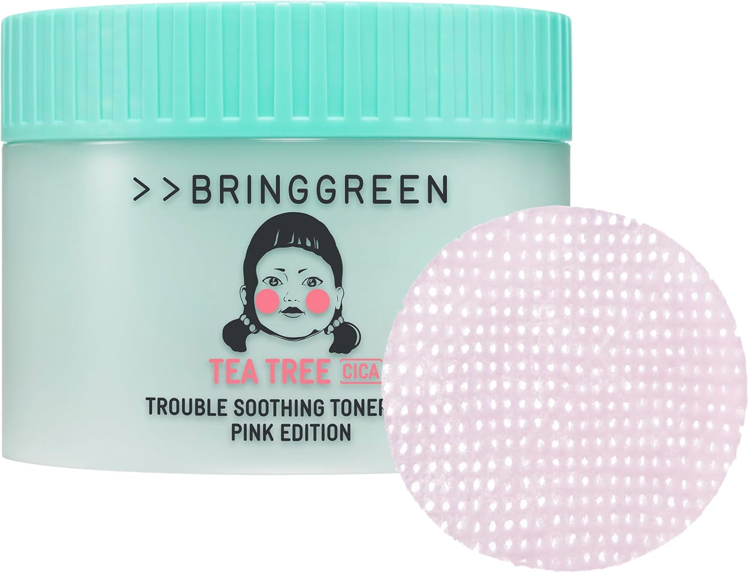 BRINGGREEN Tea Tree Cica Trouble Soothing Toner Pad Pink Edition