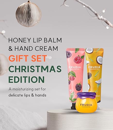 Frudia Honey Lip Balm & Hand Cream Gift Set Christmas Edition