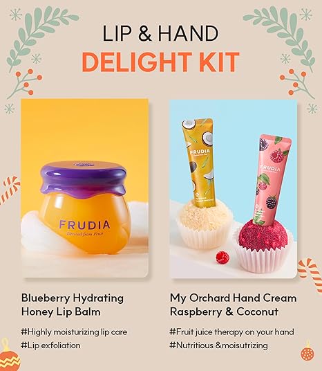 Frudia Honey Lip Balm & Hand Cream Gift Set Christmas Edition