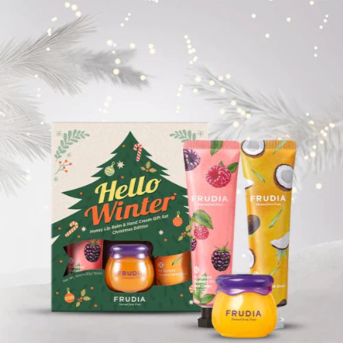 Frudia Honey Lip Balm & Hand Cream Gift Set Christmas Edition