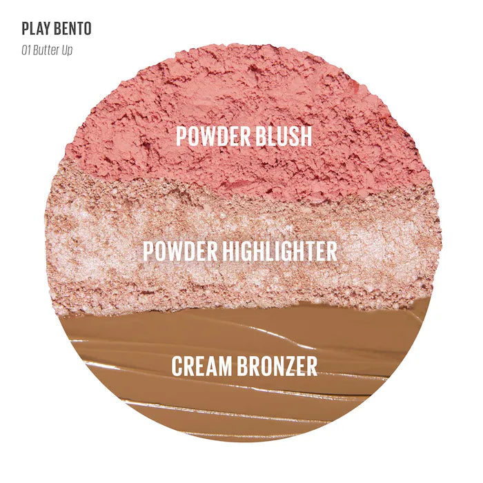 KAJA Face Bento Cream Bronzer, Powder Blush & Highlighter Sculpting Trio