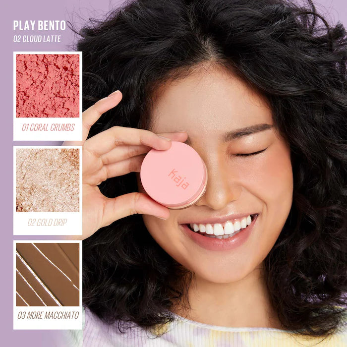 KAJA Face Bento Cream Bronzer, Powder Blush & Highlighter Sculpting Trio