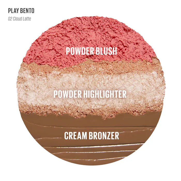 KAJA Face Bento Cream Bronzer, Powder Blush & Highlighter Sculpting Trio