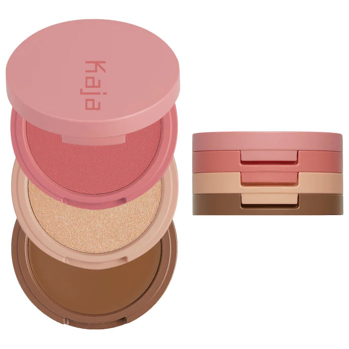 KAJA Face Bento Cream Bronzer, Powder Blush & Highlighter Sculpting Trio