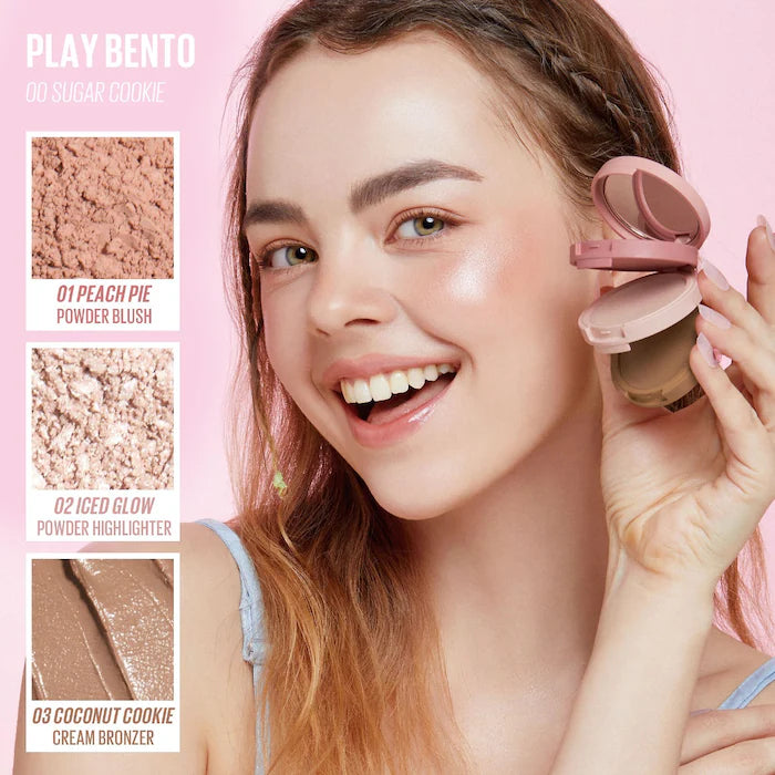 KAJA Face Bento Cream Bronzer, Powder Blush & Highlighter Sculpting Trio